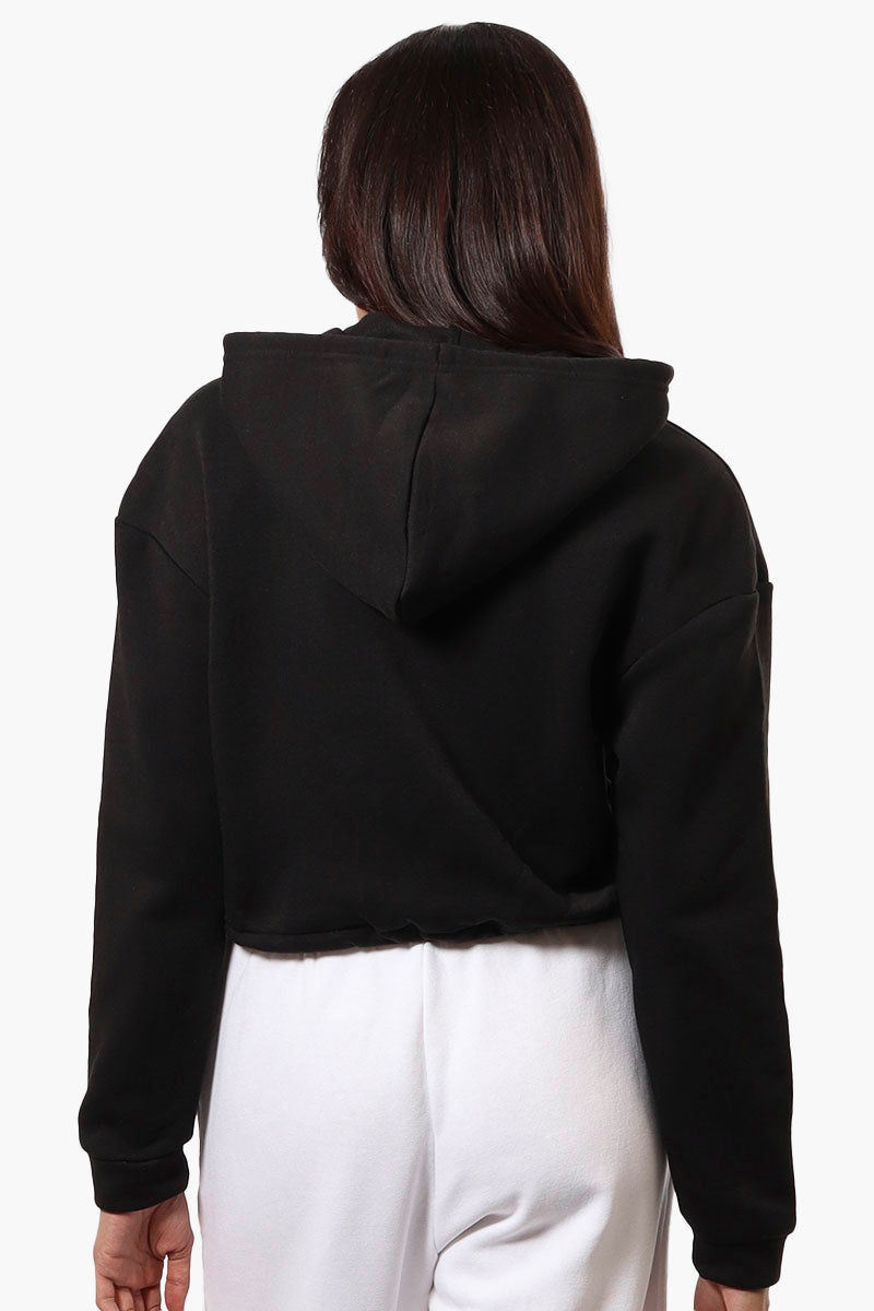 Fahrenheit Cropped Front Flap Pocket Hoodie - Black - Womens Hoodies & Sweatshirts - Fairweather