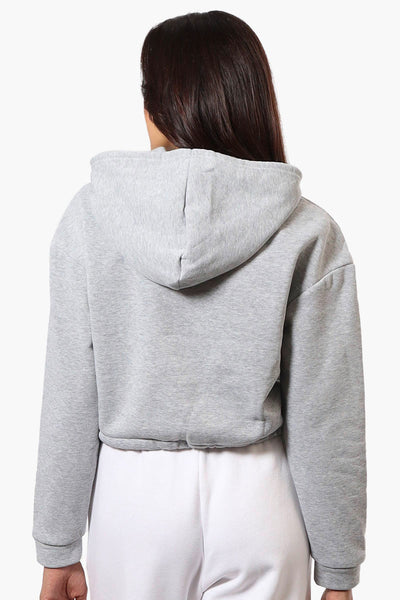 Fahrenheit Cropped Front Flap Pocket Hoodie - Grey - Womens Hoodies & Sweatshirts - Fairweather