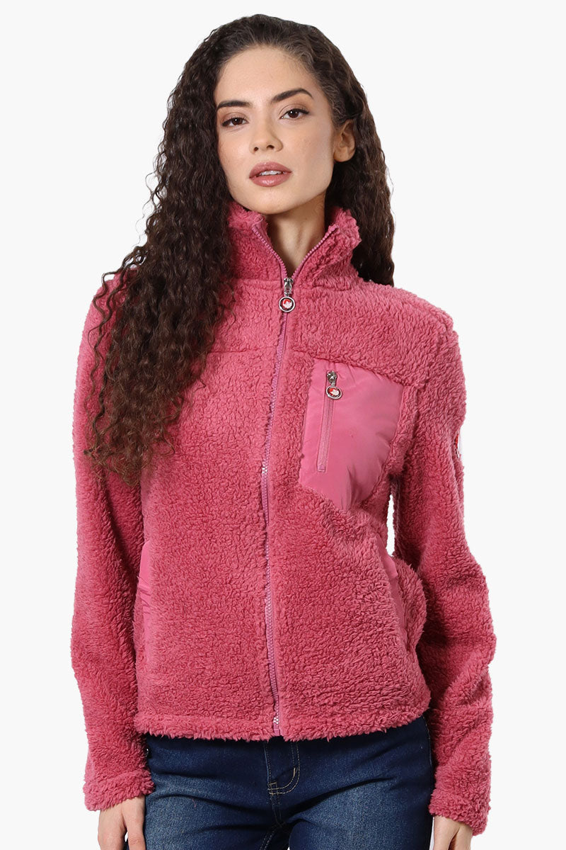 Canada Weather Gear Sherpa Zip Up Lightweight Jacket - Pink - Womens Lightweight Jackets - Fairweather