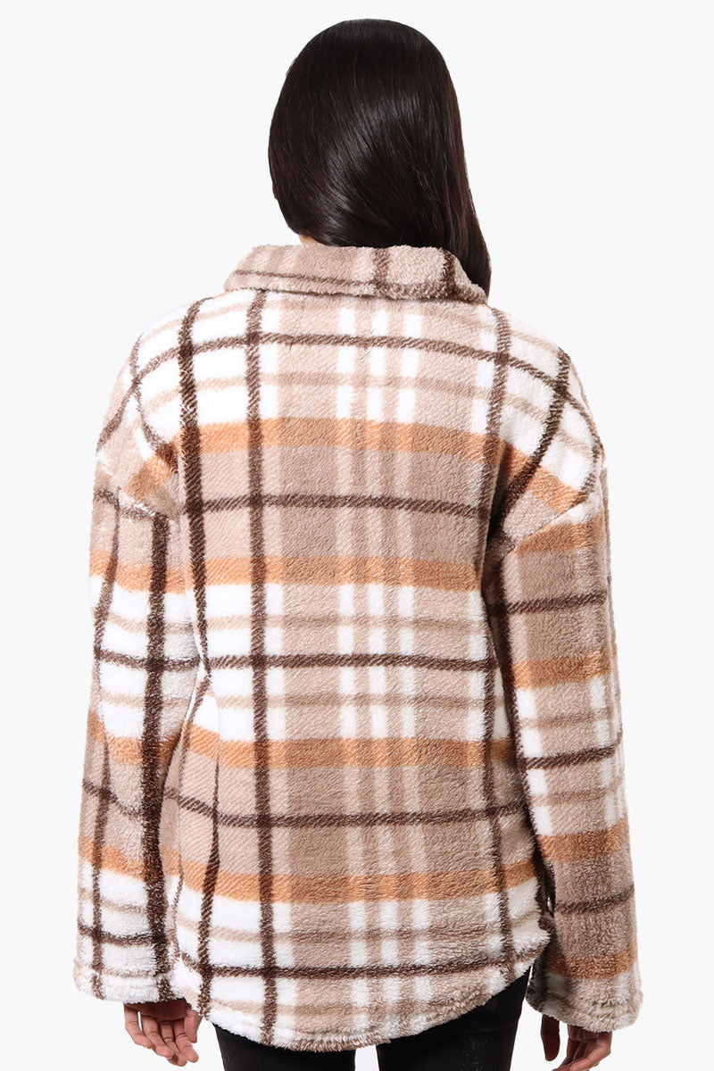 Canada Weather Gear Plush Plaid Lightweight Jacket - Beige - Womens Lightweight Jackets - Fairweather