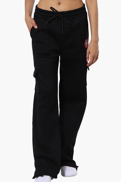 Fahrenheit Fleece Tie Waist Cargo Sweatpants - Black - Womens Joggers & Sweatpants - Fairweather