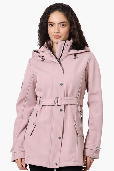 Canada Weather Gear Belted Soft Shell Lightweight Jacket - Pink - Womens Lightweight Jackets - Fairweather