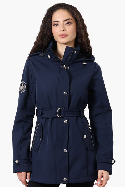 Canada Weather Gear Belted Soft Shell Lightweight Jacket - Navy - Womens Lightweight Jackets - Fairweather