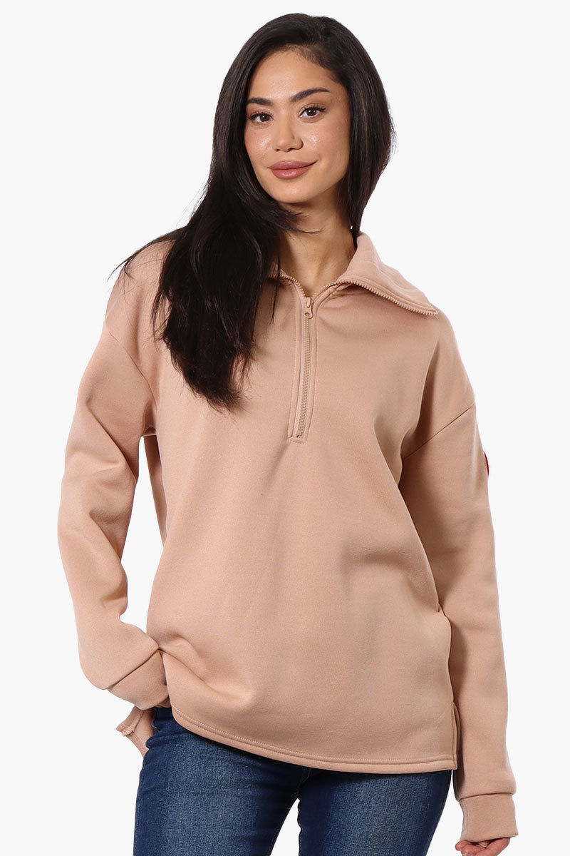 Fahrenheit Basic 1/4 Zip Pullover Sweater - Camel - Womens Pullover Sweaters - Fairweather