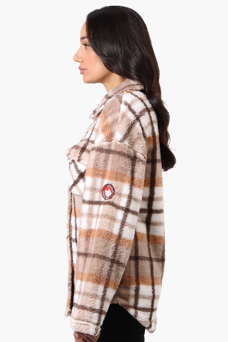 Canada Weather Gear Plush Plaid Lightweight Jacket - Beige - Womens Lightweight Jackets - Fairweather