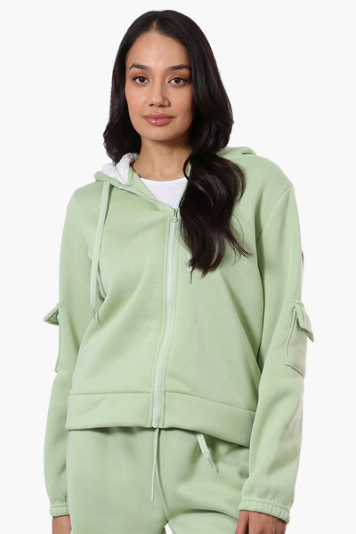 Fahrenheit Sherpa Lined Hood Zip Up Hoodie - Green - Womens Hoodies & Sweatshirts - Fairweather