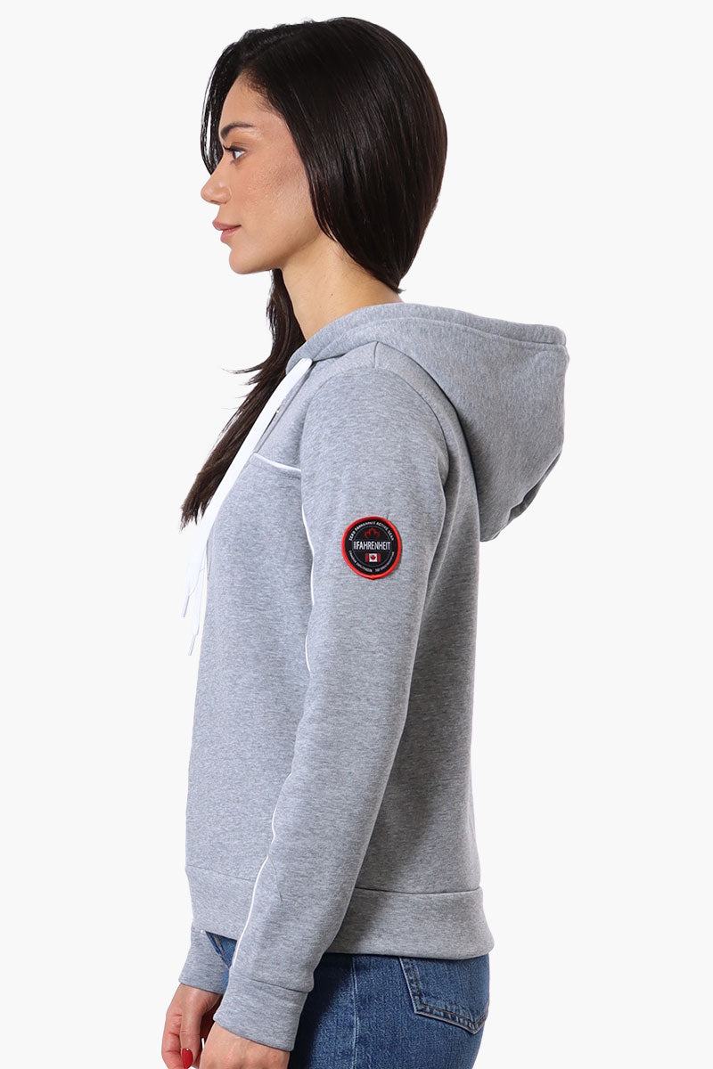 Fahrenheit Piping Detail Zip Up Hoodie - Grey - Womens Hoodies & Sweatshirts - Fairweather