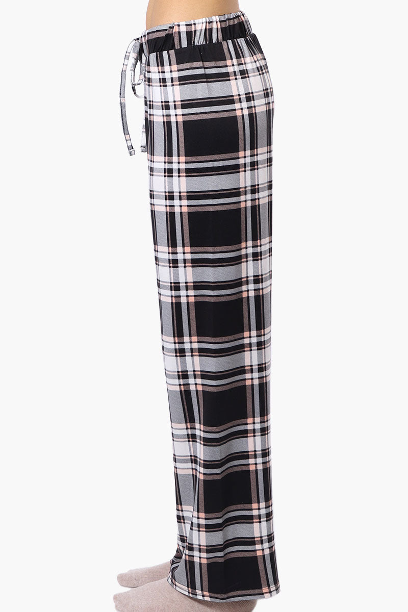 Canada Weather Gear Plaid Wide Leg Pajama Bottoms - Black - Womens Pajamas - Fairweather