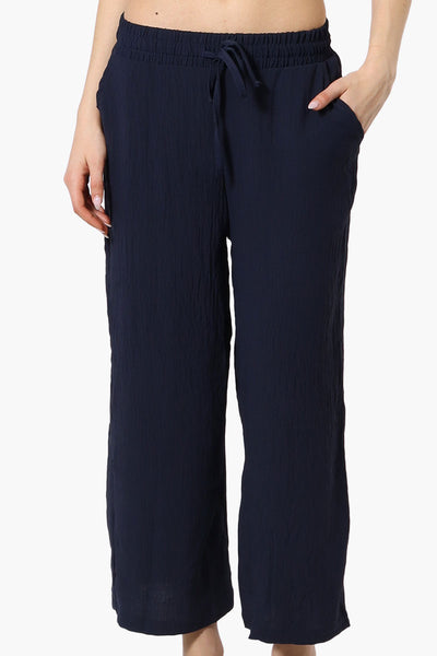 Urbanology Tie Waist Culotte Pants - Navy - Womens Pants - Fairweather