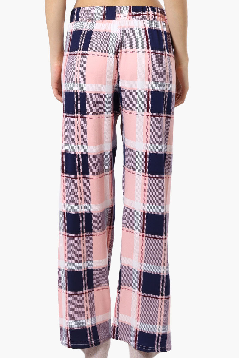 Canada Weather Gear Plaid Wide Leg Pajama Bottoms - Pink - Womens Pajamas - Fairweather