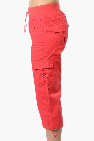 Canada Weather Gear Bungee Waist Cargo Capris - Coral - Womens Shorts & Capris - Fairweather