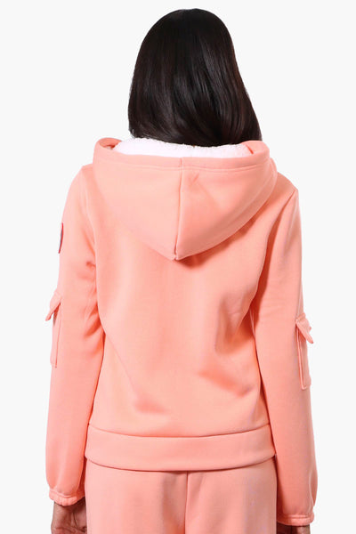 Fahrenheit Sherpa Lined Hood Zip Up Hoodie - Pink - Womens Hoodies & Sweatshirts - Fairweather