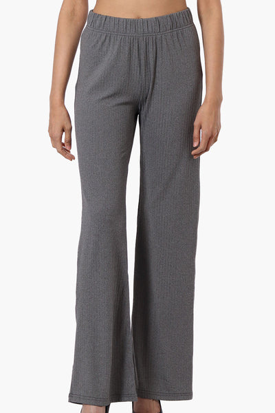 Majora Ribbed Wide Leg Pants - Grey - Womens Pants - Fairweather