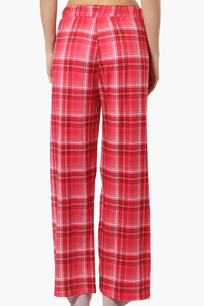 Canada Weather Gear Plaid Wide Leg Pajama Bottoms - Red - Womens Pajamas - Fairweather