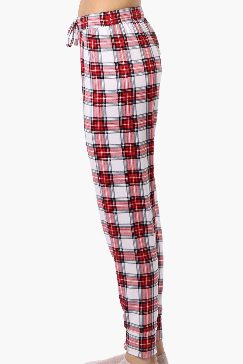 Canada Weather Gear Plaid Tie Waist Pajama Bottoms - Red - Womens Pajamas - Fairweather