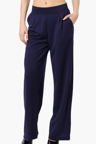 Costa Blanca Pleated Wide Leg Pants - Navy - Womens Pants - Fairweather