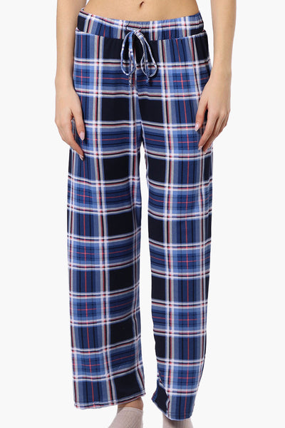 Canada Weather Gear Plaid Wide Leg Pajama Bottoms - Blue - Womens Pajamas - Fairweather