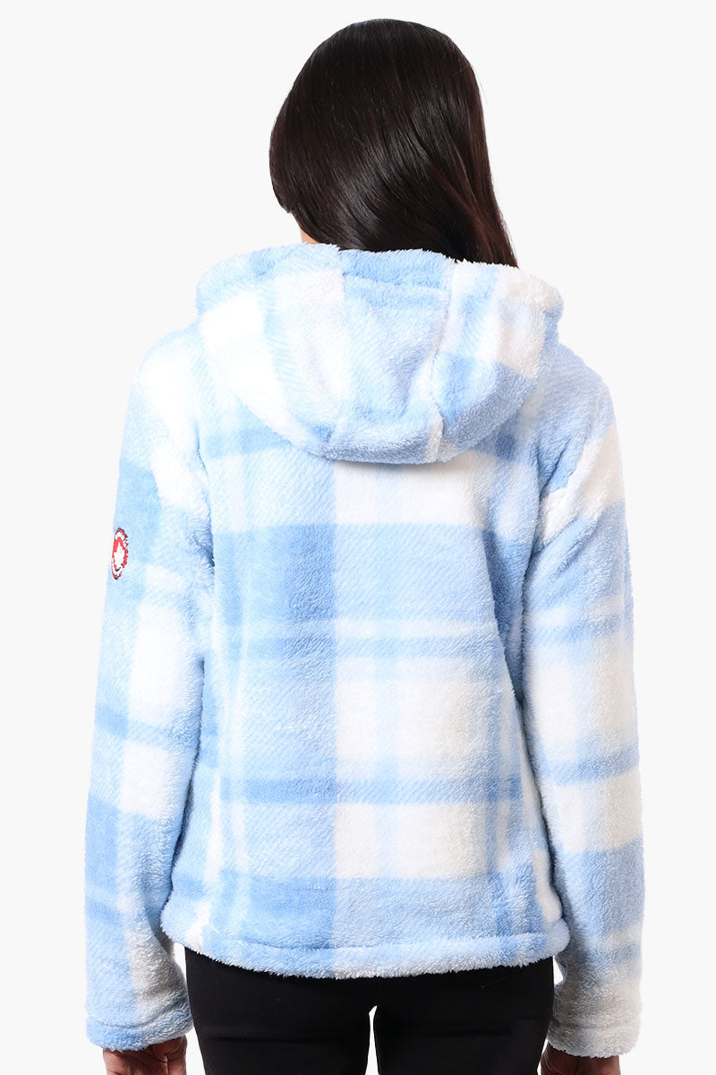 Canada Weather Gear Plush Plaid Hooded Lightweight Jacket - Blue - Womens Lightweight Jackets - Fairweather