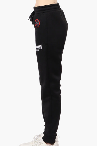 Fahrenheit Tie Waist Brooklyn Print Joggers - Black - Womens Joggers & Sweatpants - Fairweather