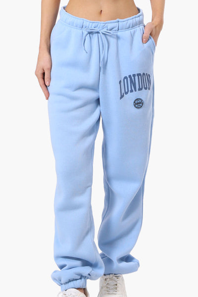 Fahrenheit London Print Fleece Joggers - Blue - Womens Joggers & Sweatpants - Fairweather