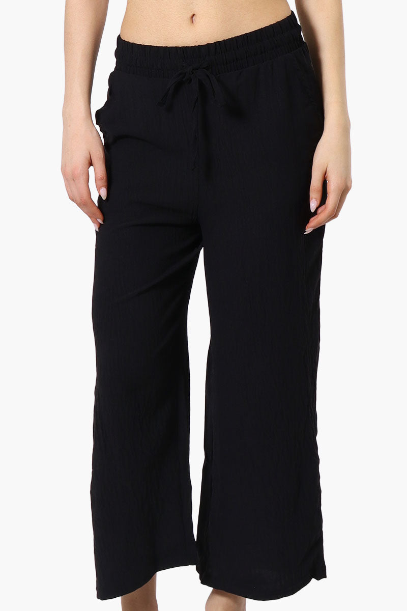 Urbanology Tie Waist Culotte Pants - Black - Womens Pants - Fairweather