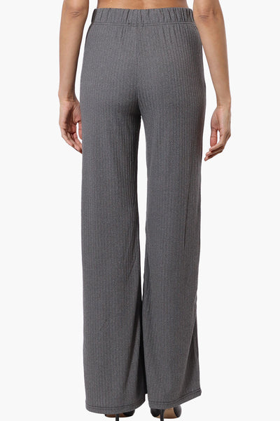 Majora Ribbed Wide Leg Pants - Grey - Womens Pants - Fairweather