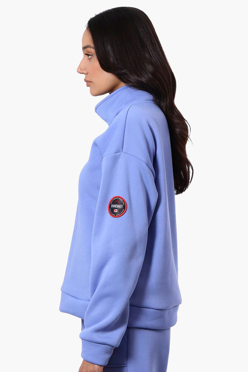 Fahrenheit 1/4 Zip Basic Sweatshirt - Blue - Womens Hoodies & Sweatshirts - Fairweather