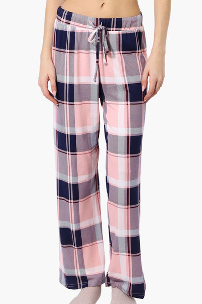 Canada Weather Gear Plaid Wide Leg Pajama Bottoms - Pink - Womens Pajamas - Fairweather