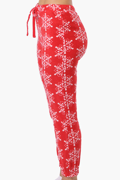 Canada Weather Gear Snowflake Pattern Fleece Pajama Bottoms - Red - Womens Pajamas - Fairweather