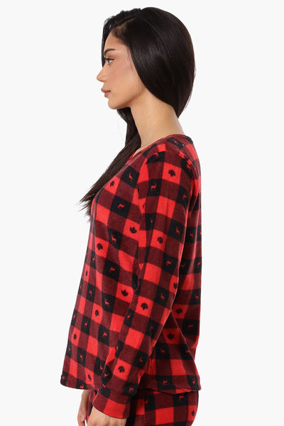 Canada Weather Gear Plaid Crewneck Pajama Top - Red - Womens Pajamas - Fairweather