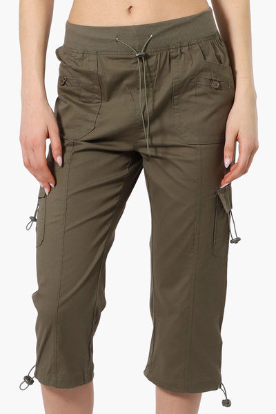 Canada Weather Gear Bungee Waist Cargo Capris - Olive - Womens Shorts & Capris - Fairweather