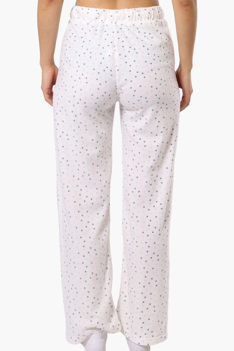 Canada Weather Gear Dotted Pattern Wide Leg Pajama Bottoms - White - Womens Pajamas - Fairweather