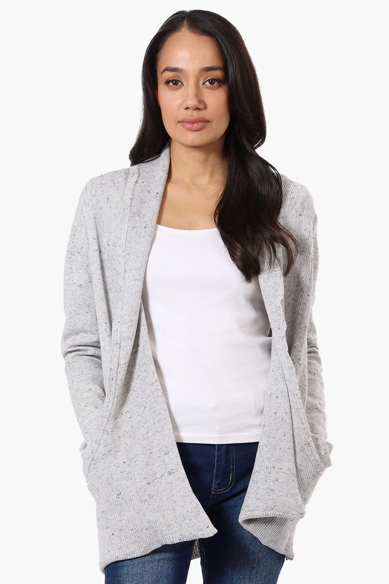 Beechers Brook Fold Over Wrap Cardigan - Grey - Womens Cardigans - Fairweather