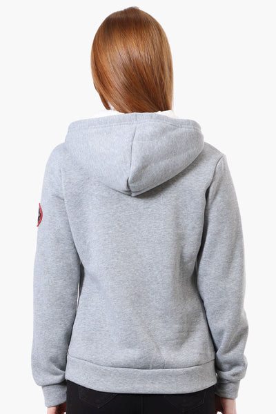 Fahrenheit Fleece Lined Brooklyn Print Hoodie - Grey - Womens Hoodies & Sweatshirts - Fairweather