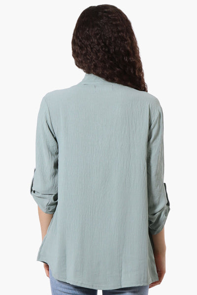 Urbanology Roll Up Sleeve Open Wrap Cardigan - Mint - Womens Cardigans - Fairweather