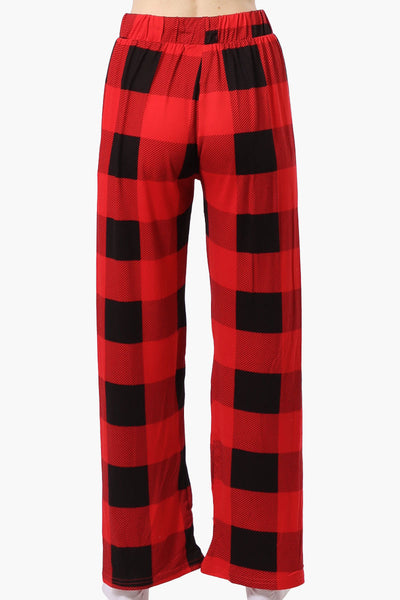 Cuddly Canuckies Plaid Wide Leg Pajama Pants - Red - Womens Pajamas - Fairweather