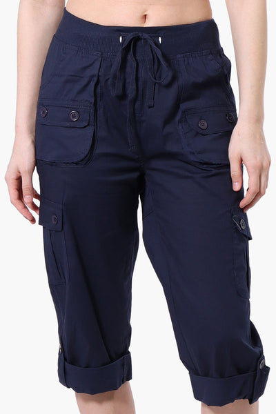 Canada Weather Gear Tie Waist Cargo Capris - Navy - Womens Shorts & Capris - Fairweather