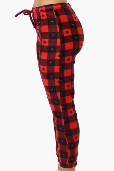 Canada Weather Gear Plaid Fleece Pajama Bottoms - Red - Womens Pajamas - Fairweather