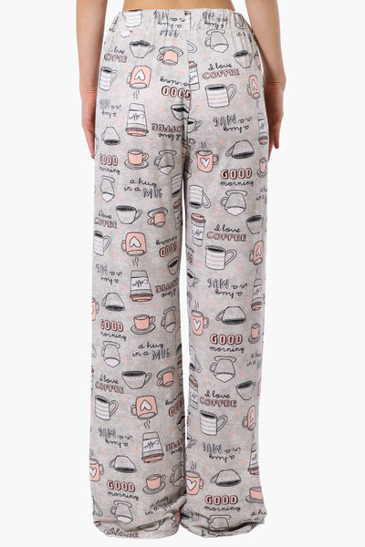 Canada Weather Gear Coffee Pattern Wide Leg Pajama Pants - Grey - Womens Pajamas - Fairweather