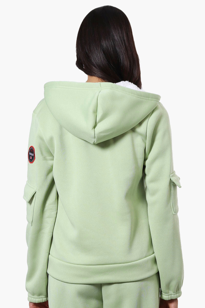 Fahrenheit Sherpa Lined Hood Zip Up Hoodie - Green - Womens Hoodies & Sweatshirts - Fairweather