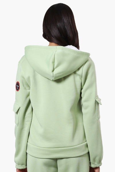 Fahrenheit Sherpa Lined Hood Zip Up Hoodie - Green - Womens Hoodies & Sweatshirts - Fairweather