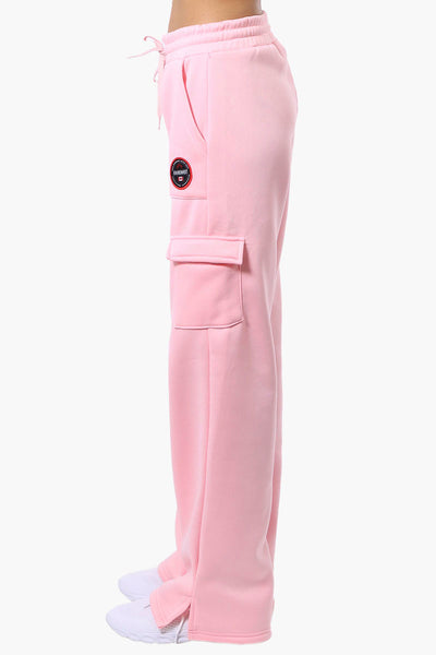 Fahrenheit Fleece Tie Waist Cargo Sweatpants - Pink - Womens Joggers & Sweatpants - Fairweather