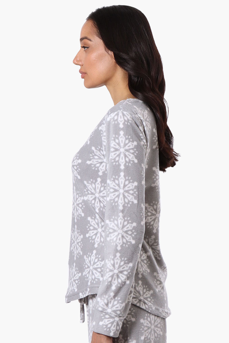 Canada Weather Gear Snowflake Pattern Pajama Top - Grey - Womens Pajamas - Fairweather