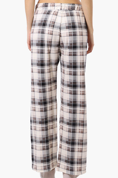 Canada Weather Gear Plaid Wide Leg Pajama Bottoms - Cream - Womens Pajamas - Fairweather