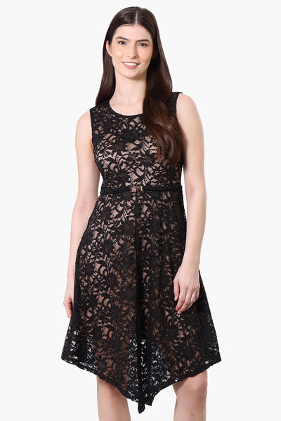 Limite Floral Lace Sequin Day Dress - Black - Womens Day Dresses - Fairweather