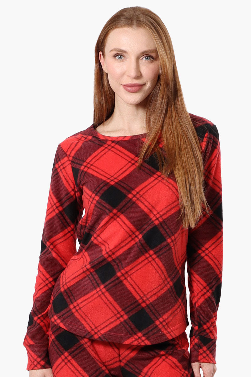 Canada Weather Gear Plaid Crewneck Pajama Top - Red - Womens Pajamas - Fairweather