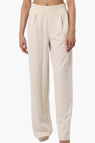 Costa Blanca Pleated Wide Leg Pants - Cream - Womens Pants - Fairweather