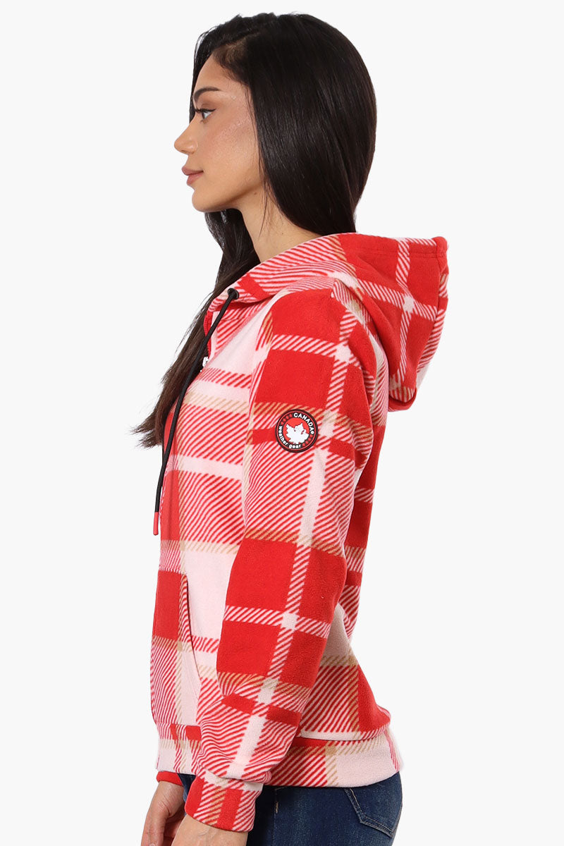 Canada Weather Gear Plaid Fleece Hoodie - Red - Womens Hoodies & Sweatshirts - Fairweather