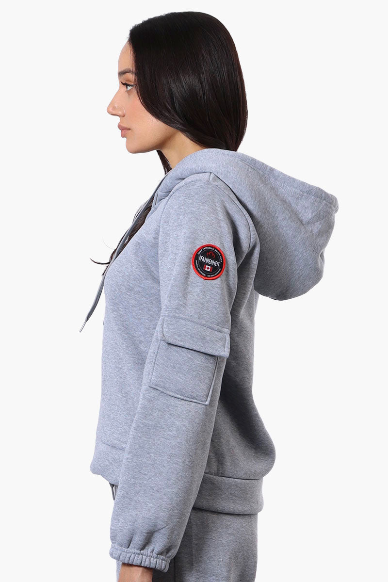 Fahrenheit Sherpa Lined Hood Zip Up Hoodie - Grey - Womens Hoodies & Sweatshirts - Fairweather