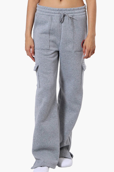 Fahrenheit Fleece Tie Waist Cargo Sweatpants - Grey - Womens Joggers & Sweatpants - Fairweather